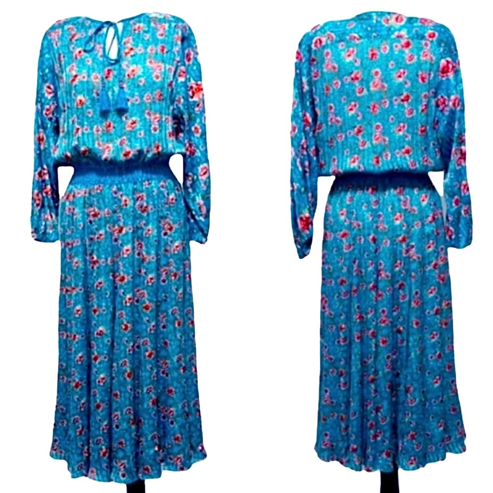 Diane Fres Floral Blue Dress (M)